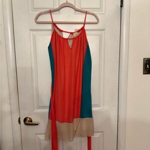 Daytrip Orange and Blue Asymmetrical Camisole Top